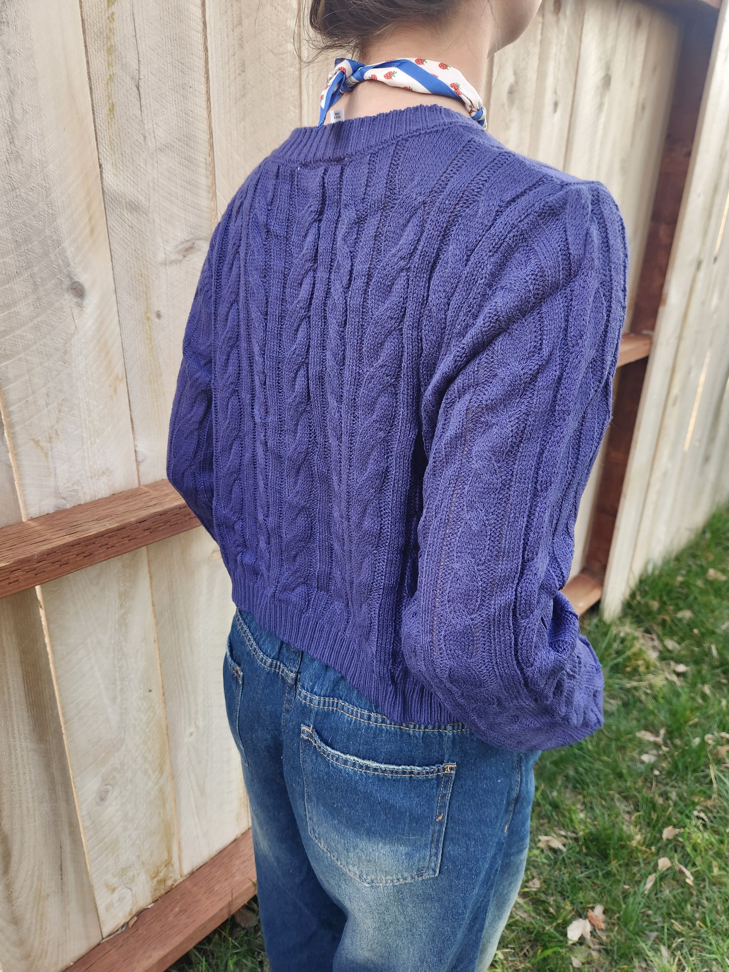 Navy Blue knit button down cardigan