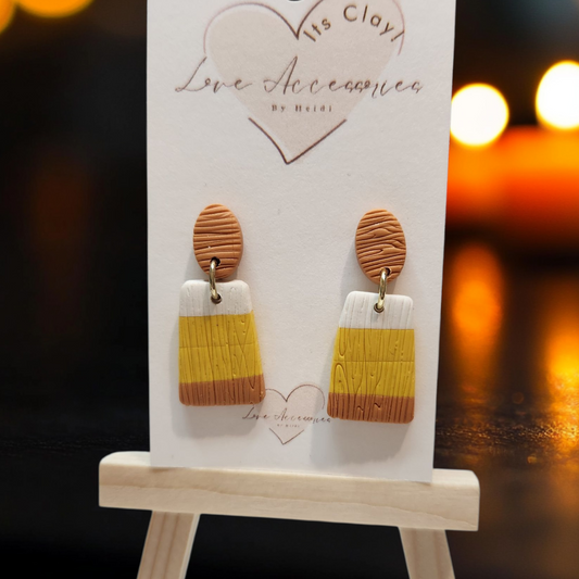 Candy Corn Inspired Dangle Earrings