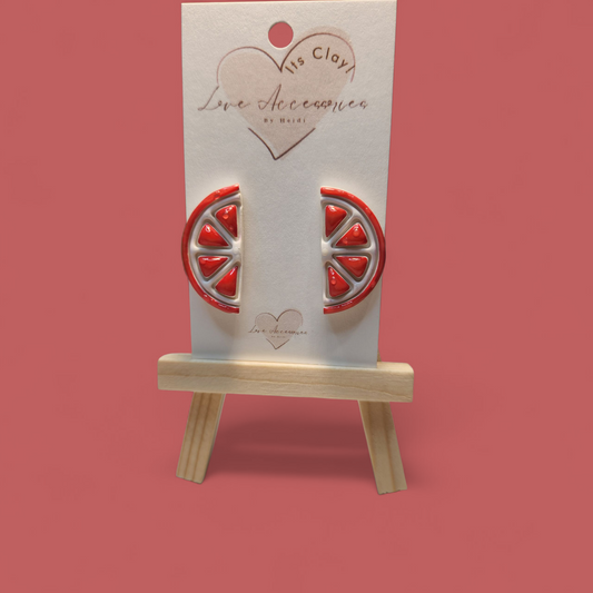 Grape Fruit Slice Stud Earrings