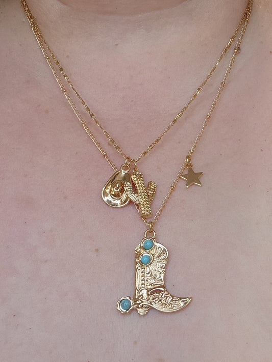 "Im Coming Home" 2pc Gold plated Necklaces